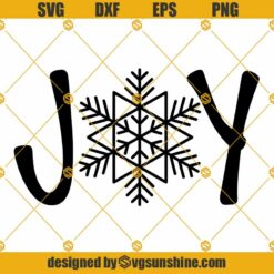 Joy Snowflake SVG, Joy SVG PNG DXF EPS Vector Clipart