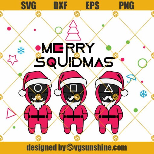 Merry Squidmas Svg, Squid Game Christmas Svg, Happy Squidmas Svg, Squid Games Svg