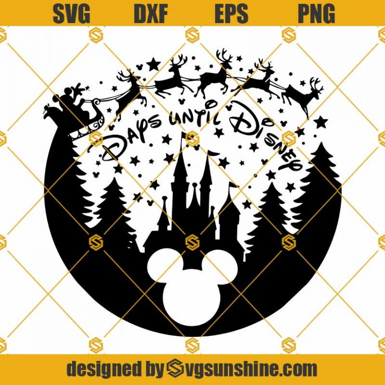 Disney Christmas Countdown Svg, Disney Countdown Svg, Disney Castle