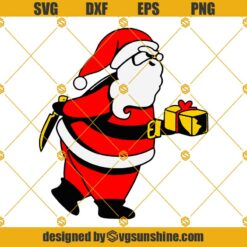 Funny Santa Claus SVG, Santa Claus Holding Knife SVG, Santa Horror Christmas SVG