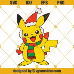 Pokemon Christmas Santa Hat SVG, Pokemon Christmas Scarves SVG, Pokemon Santa SVG