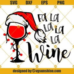 Christmas Lights Santa Wine Glass SVG PNG DXF EPS File for Silhouette Cameo Cricut