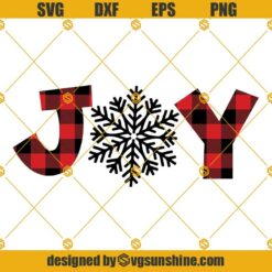 Buffalo Plaid Joy Snowflake SVG, Joy SVG, Snowflake SVG, Merry Christmas SVG, Christmas SVG, Christmas Sign Silhouette, Cricut File