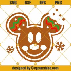 Christmas Mickey Gingerbread SVG, Mickey Head Christmas SVG, Gingerbread Man SVG