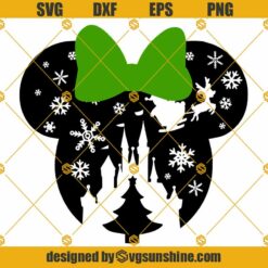 Christmas Minnie Head Snowflake SVG