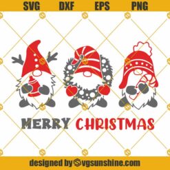 Merry Christmas Gnomes SVG, Gnome Christmas SVG Files For Cricut Silhouette