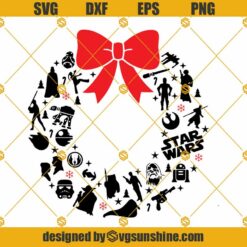 Star Wars Christmas SVG, Vector Christmas Wreath SVG, Star Wars Christmas Wreath PNG