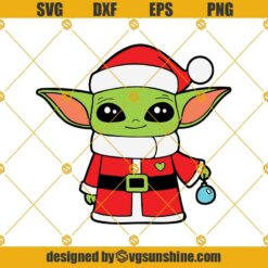 Baby Yoda Christmas SVG, Star Wars Christmas SVG, Baby Yoda Santa Hat SVG, Baby Yoda Santa Claus SVG