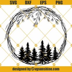 Christmas Wreath SVG PNG DXF EPS Clipart Files