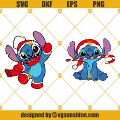 Stitch Christmas Layered SVG, Stitch Santa Hat SVG, Disney Stitch Christmas SVG, Stitch Winter SVG Bundle