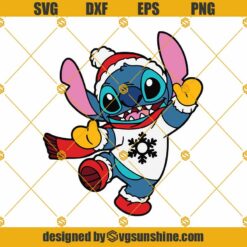 Christmas Stitch SVG, Stitch SVG, Stitch Santa Hat SVG