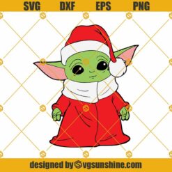 Baby Yoda Christmas Svg, Baby Yoda Svg, Star Wars Christmas Svg, Baby Yoda Santa Claus Hat Svg