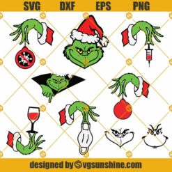 Peace Love Grinch SVG PNG, Buffalo Plaid Grinch SVG, Grinch Leopard Heart SVG, Grinch Leopard and Plaid Christmas Hat SVG