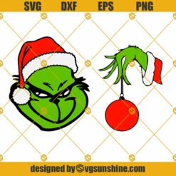Grinch Countdown to Christmas Svg, Grinch Hand Holding Ornament Frame Svg, Christmas Countdown Grinch Hand Svg, Days Till Christmas Svg