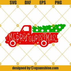 Merry Christmas Truck Svg, Merry Christmas Svg Christmas Truck And Tree Svg Png Dxf Eps Cricut Silhouette