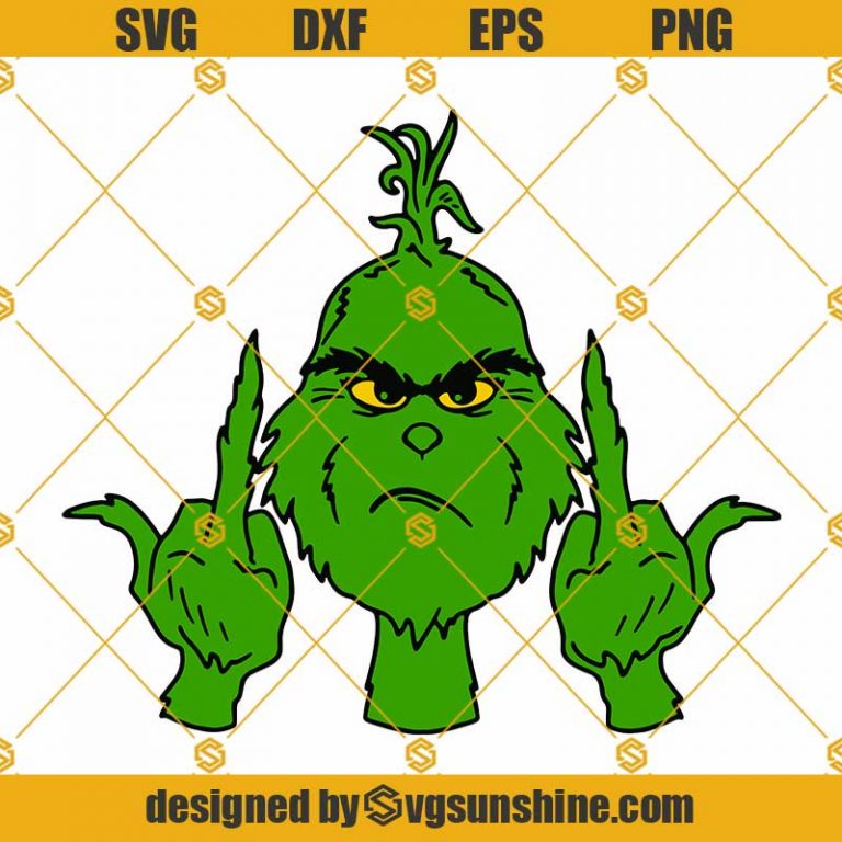 Christmas Grinch Middle Finger SVG, Grinch Giving The Finger SVG