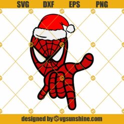 Christmas With Spiderman SVG, Spider Man Santa Hat SVG, Marvel Christmas SVG