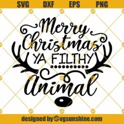 Merry Christmas Ya Filthy Animal SVG, Kevin Home Alone SVG PNG DXF EPS Cricut