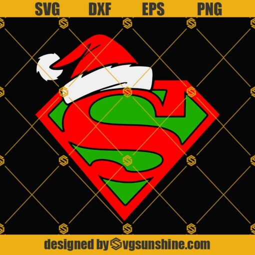 Superman S Santa Hat SVG, Superman Christmas SVG, Superman Logo SVG