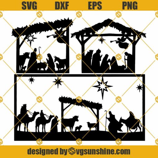 Nativity SVG, Nativity Scene SVG, Christmas SVG Bundle, Christmas Decorations SVG