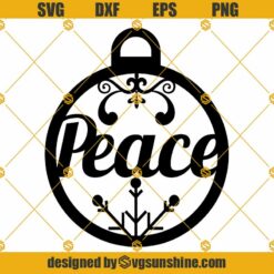 Peace Christmas Ornament SVG, Peace SVG, Christmas Ornament SVG, Cut File Silhouette Cameo Cricut