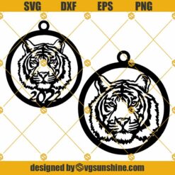 Tiger Christmas Tree Toy SVG, New Year 2022 Ornament SVG