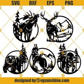 Wildlife Scene SVG Cut File Cricut, Animals SVG, Wildlife Scene SVG ...