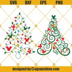 Mickey Mouse Christmas Tree SVG, Christmas Tree SVG, Disney Christmas Tree Bundle SVG PNG DXF EPS