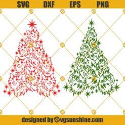 Christmas Cat Santa Hat SVG, Meowy Christmas SVG, Cat Merry Christmas SVG Digital Download