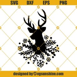 Christmas Deer With Snowflakes SVG, Deer With Snowflakes SVG, Christmas Deer Svg, Snowflakes SVG