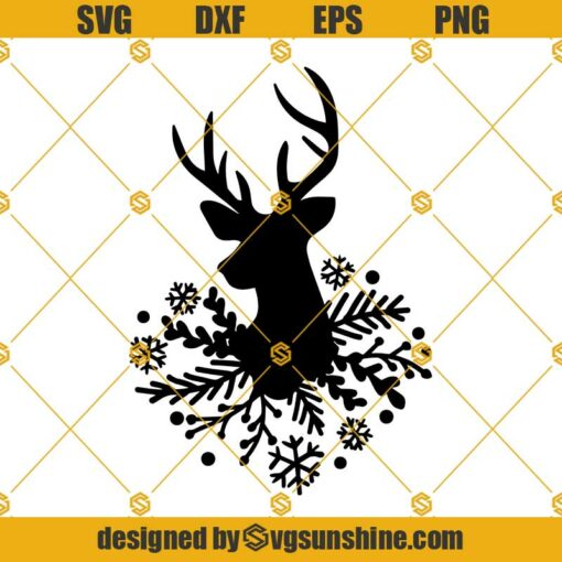 Christmas Deer With Snowflakes SVG, Deer With Snowflakes SVG, Christmas Deer Svg, Snowflakes SVG