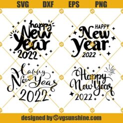 Happy New Year 2022 SVG, Happy New Year Bundle SVG, New Year 2022 Svg, 2022 Svg