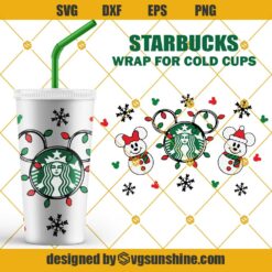 Full Wrap Mickey Snowman Christmas Starbucks Cup Svg, Mickey Snowman Svg, Christmas Starbucks Cup SVG Cricut Silhouette