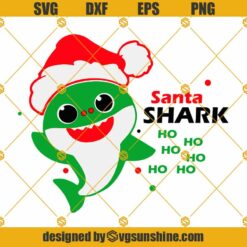Baby Shark Christmas SVG, Santa Shark SVG, Baby Shark Ho Ho Ho SVG