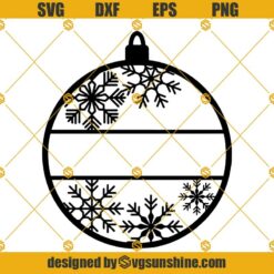Christmas Ornament SVG, Name Ornament SVG, Christmas SVG, Winter SVG, Snowflake SVG