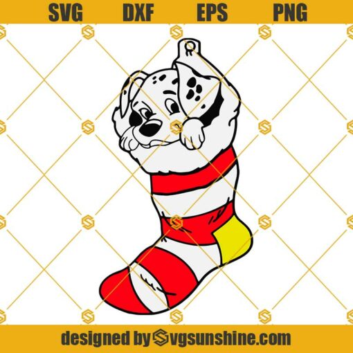 Christmas Sock Dalmatians SVG