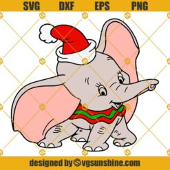 Elephant Santa Hat Chrismas SVG, Elephant Santa SVG, Elephant Christmas SVG