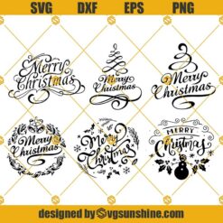 Merry Christmas SVG Bundle, Merry Christmas Ornaments SVG