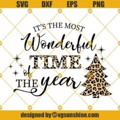 It’s The Most Wonderful Time Of The Year SVG, Leopard Print Christmas Tree SVG, Christmas Cutting File CriCut Silhouette