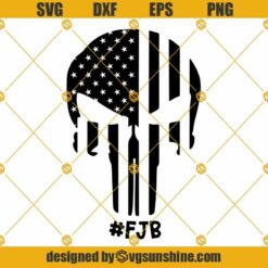 Punisher Skull Flag FJB SVG, American Flag Punisher Skull SVG, FJB SVG
