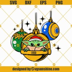 Baby Yoda Christmas Ornaments SVG, Baby Yoda Christmas SVG, Star Wars Christmas SVG