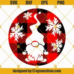 Buffalo Plaid Gnome Christmas SVG, Gnome SVG, Buffalo Plaid Christmas SVG