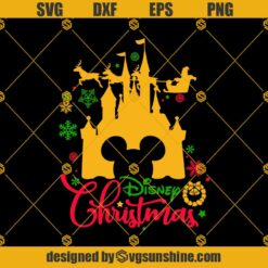Disney Castle Christmas SVG PNG DXF EPS Cricut