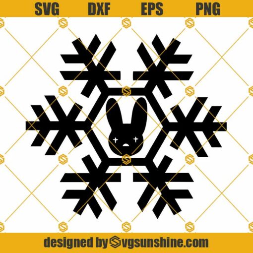 Bad Bunny Snowflake SVG, Bad Bunny logo SVG, Bad Bunny Christmas SVG, Snowflake SVG