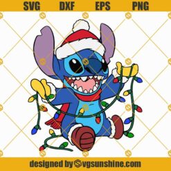 Stitch Santa Christmas SVG