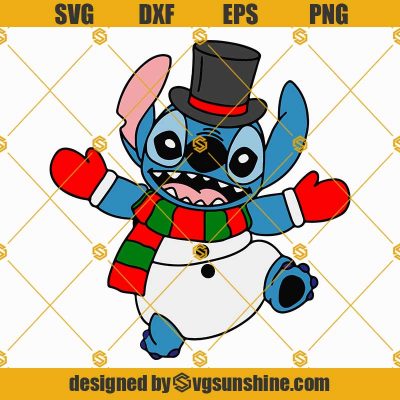 Stitch Snowman Christmas SVG PNG DXF EPS Cricut