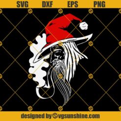 Gandalf Santa Hat Christmas SVG PNG DXF EPS Cut Files For Cricut Silhouette