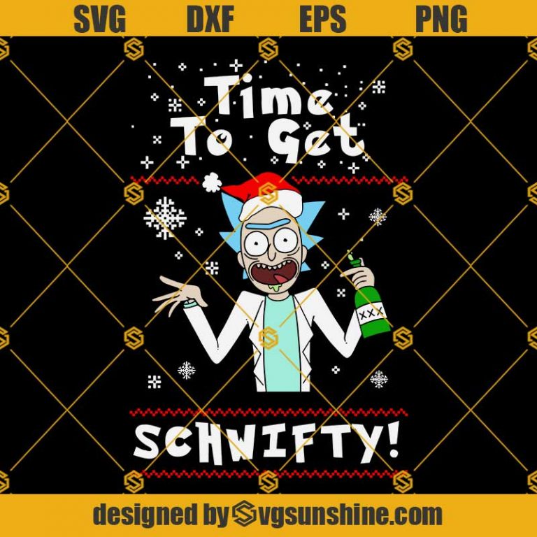 Rick And Morty Time To Get Schwifty Christmas SVG PNG DXF EPS Designs