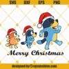 Bluey Christmas Svg, Bluey Santa Clause Hat Svg, Bluey Family Christmas Svg