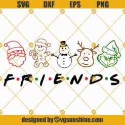 Christmas Friends Svg, Friends Christmas Characters Svg, Friends Christmas Svg Png Dxf Eps Vector Clipart